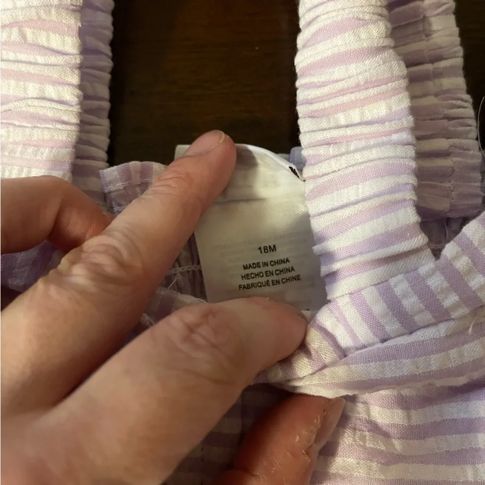 🆕 Blueberi Boulevard | Lilac Seersucker Summer Romper | 18 mo